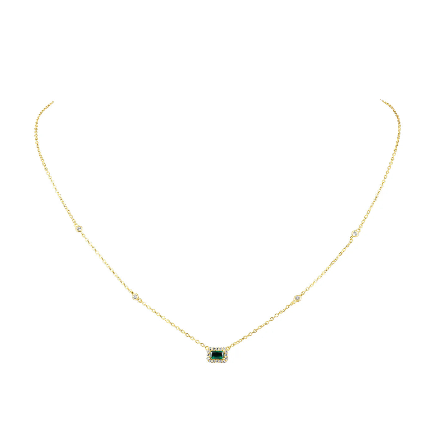 Nora emerald necklace - gold