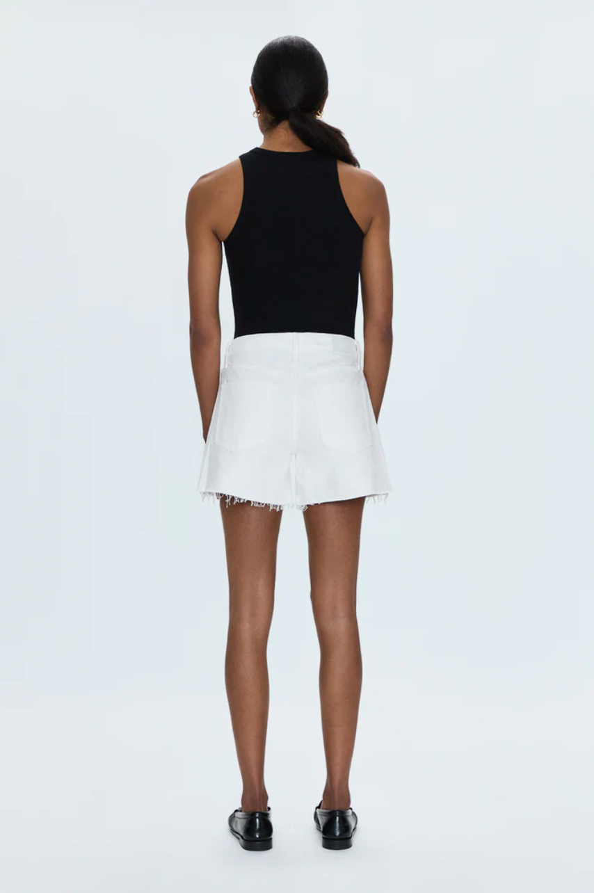 Kennedy relaxed mid rise cut-off shorts - antique white