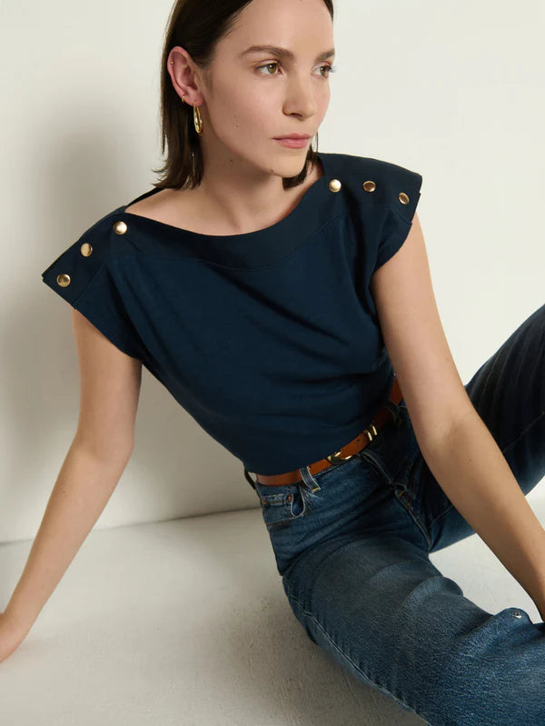 Brooks boatneck top - navy night sky