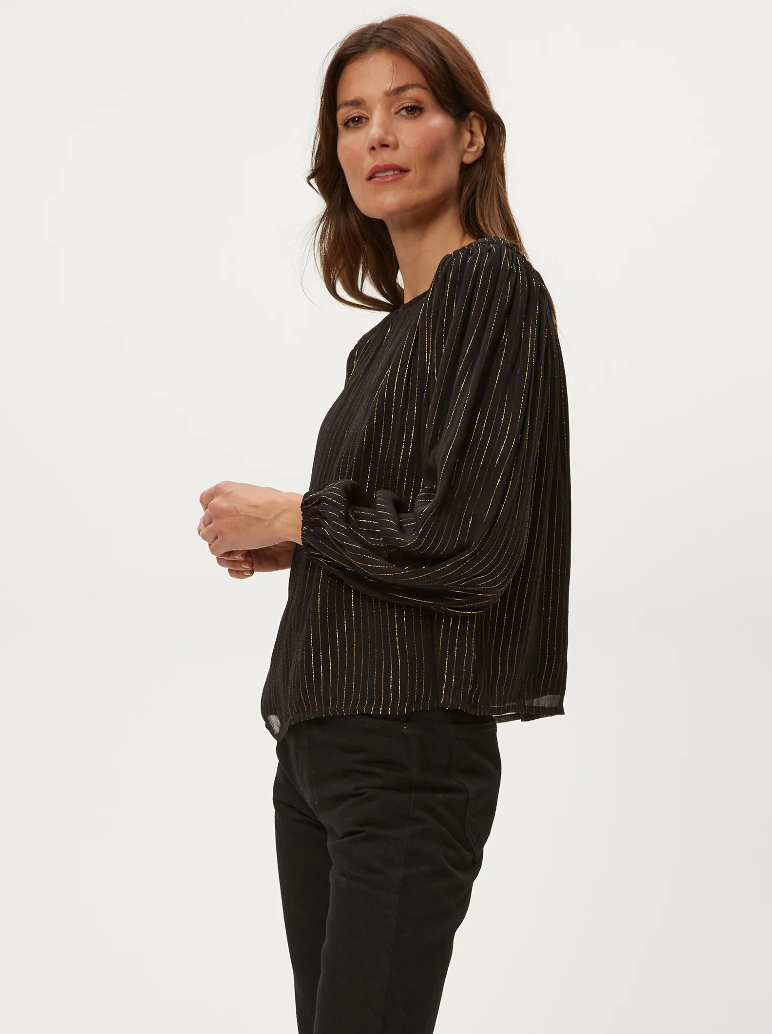 Dolly metallic striped top - black combo