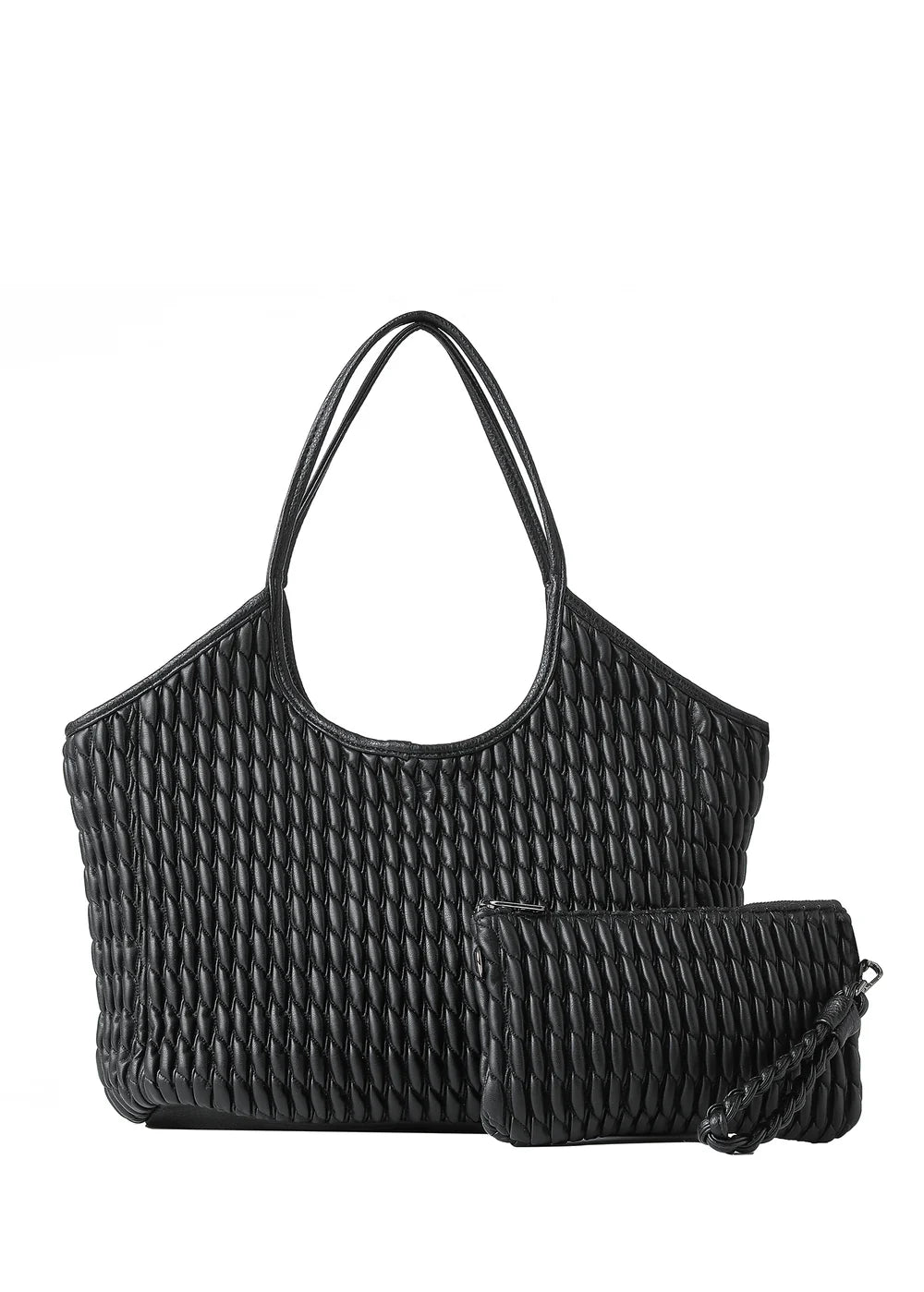 Isla tote - jet black vegan leather