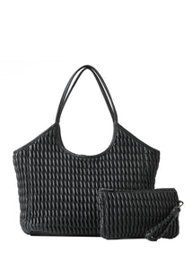 Isla tote - jet black vegan leather