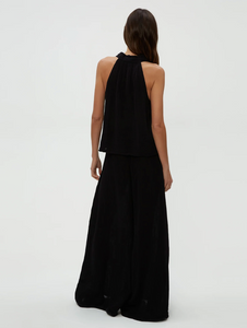 Simba smocked waist pant - black