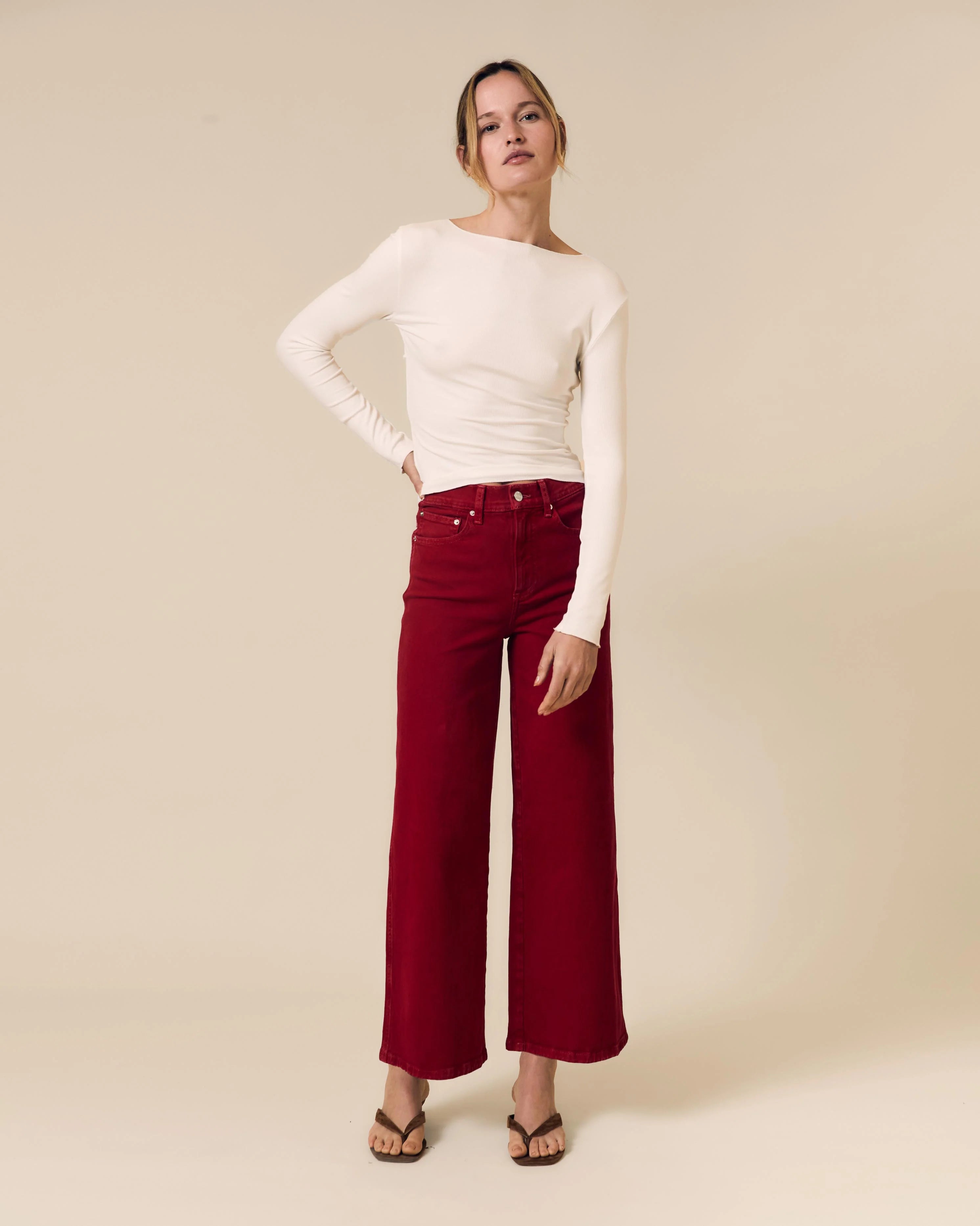 Juliette wide-leg ankle - red