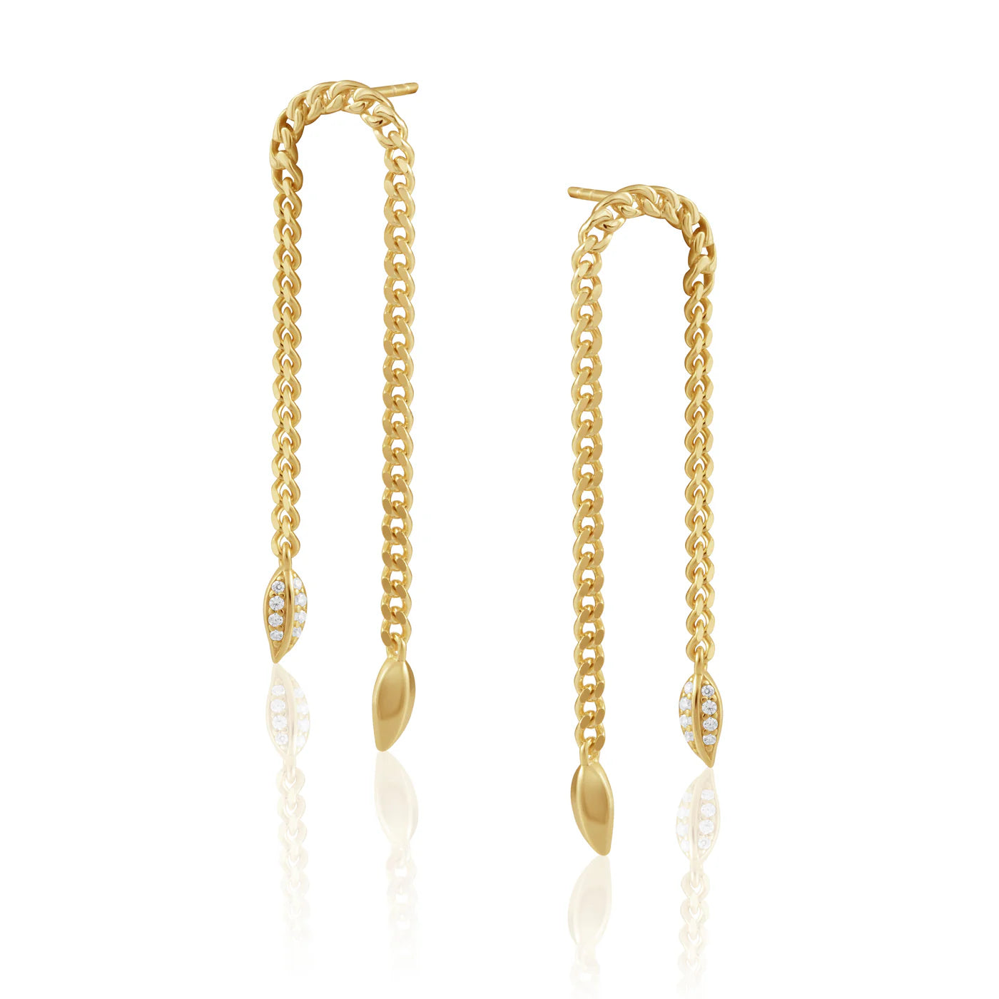 Charlotte chain drop earrings - gold