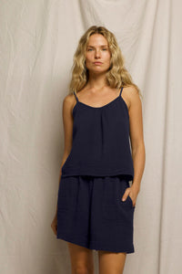 Lucca gauze shorts - navy