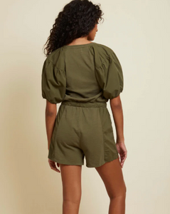 Garner combo romper - jet black