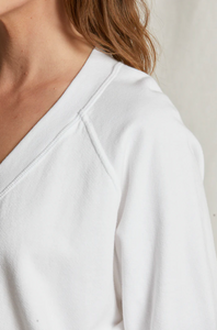 Sinead french terry v-neck sweatshirt - white
