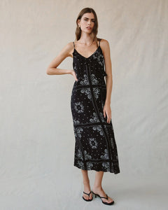 Ruffle cami midi dress - bandana print