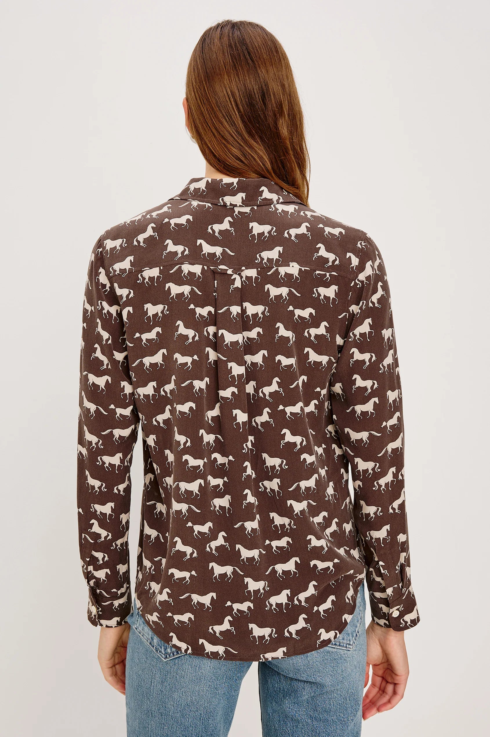 Kate shirt - ivory horses