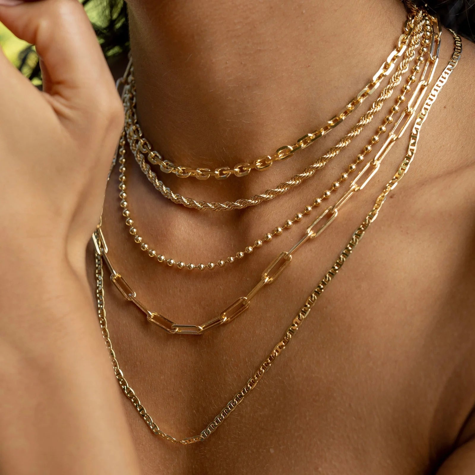 Carrie paper clip necklace (16") - silver