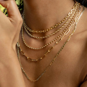Carrie paper clip necklace (16") - silver
