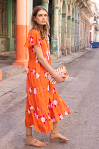 V-neck maxi - mela orange