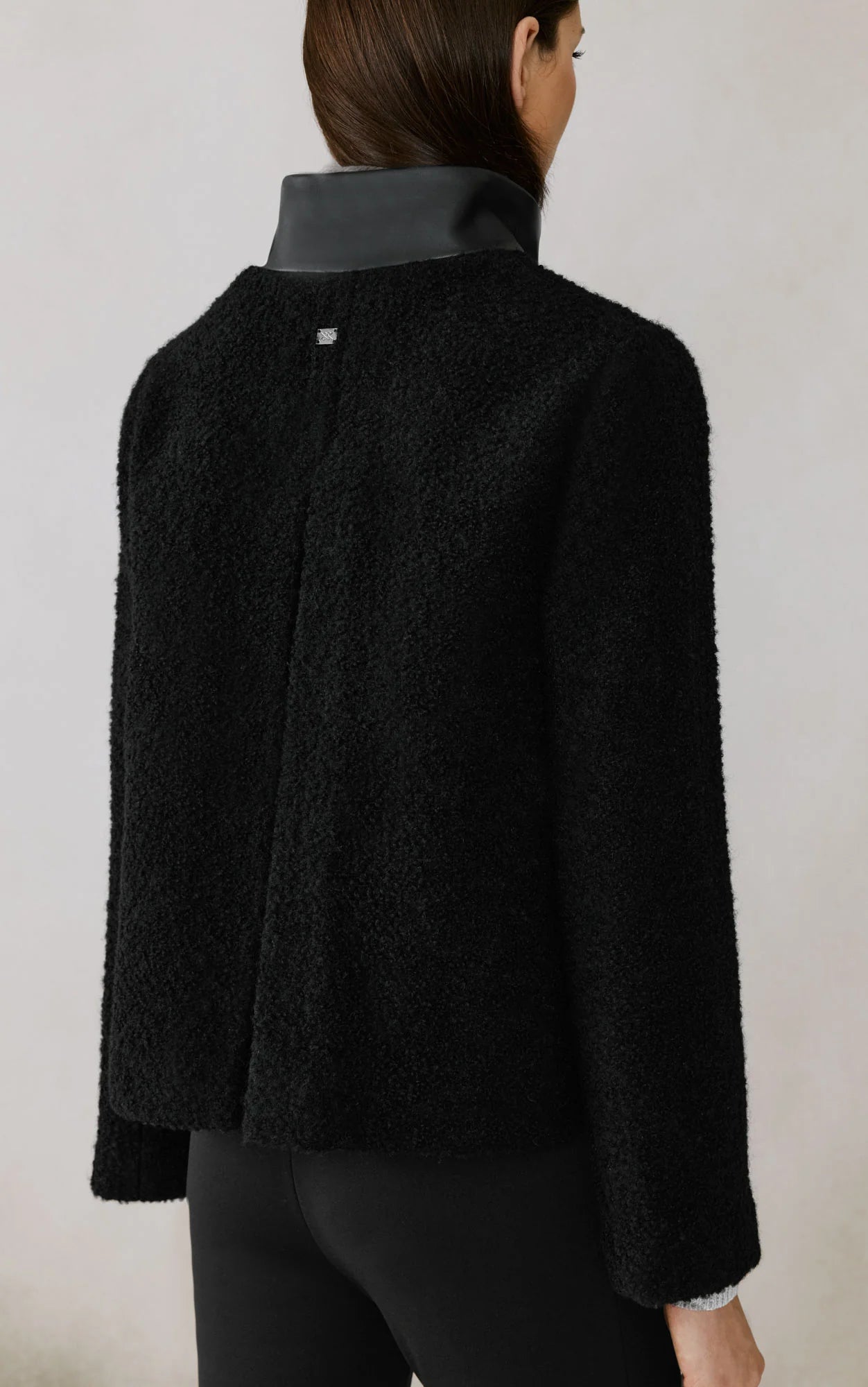 Kaitlyn boucle trapeze jacket - black