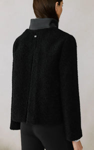 Kaitlyn boucle trapeze jacket - black