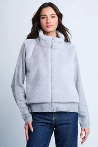 The Teddy faux fur knit jacket - platinum