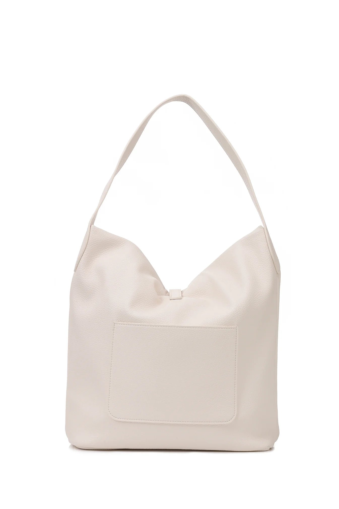 Sandy vegan leather shoulder bag - vanilla