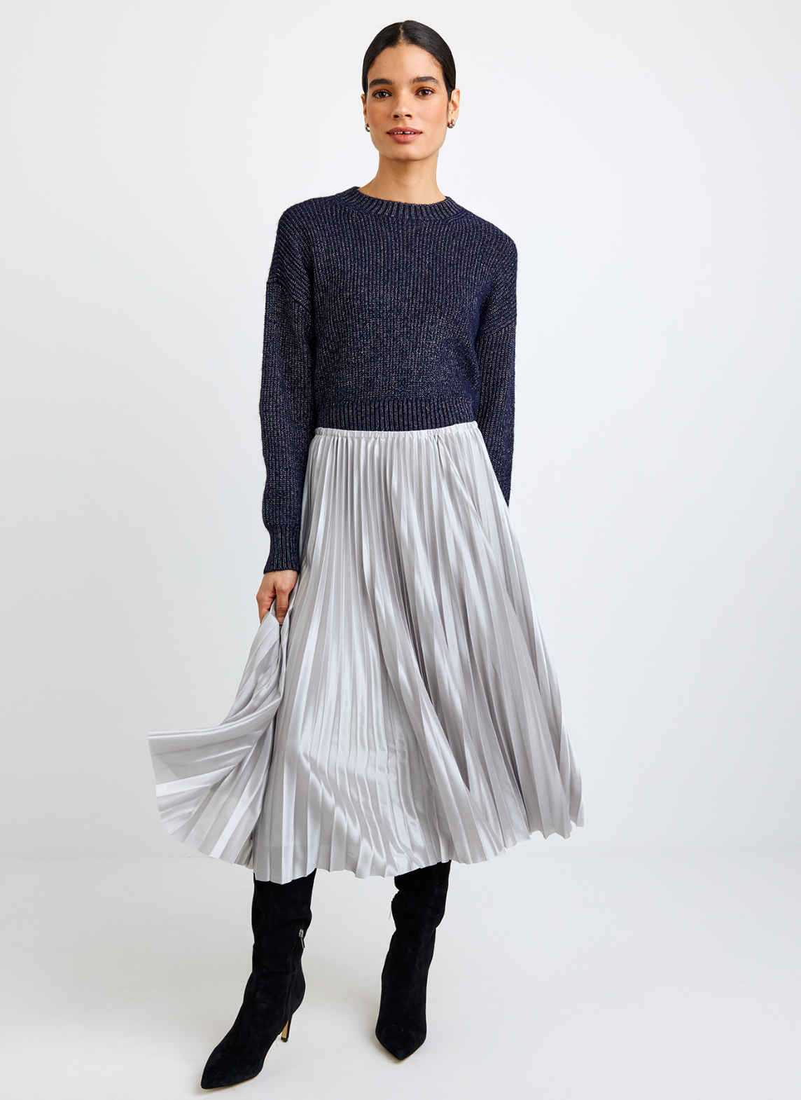 Pleated skirt - silver shimmer