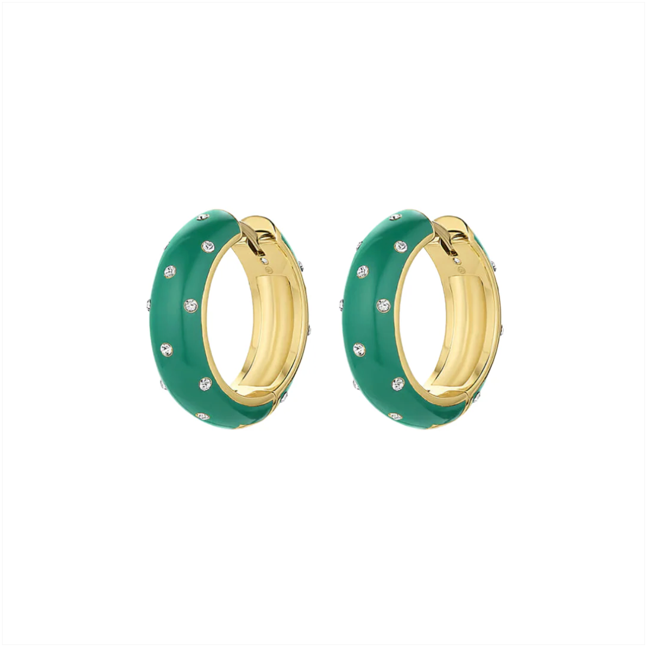 Noel enamel shimmer hoops - emerald