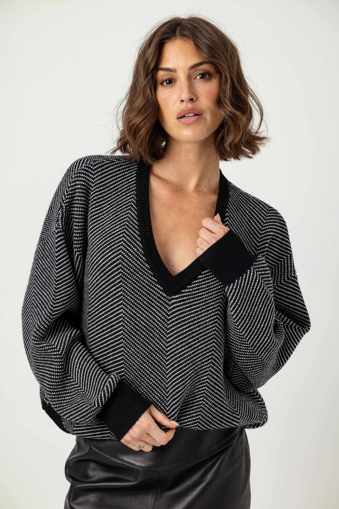 Cora sweater - black / cream