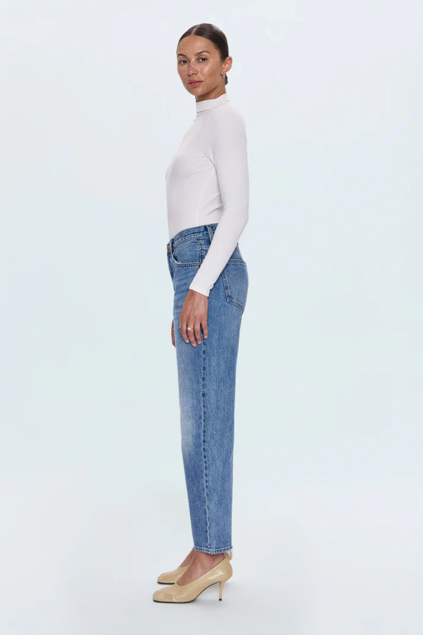 Lexi mid-rise bowed straight jeans - metropolis