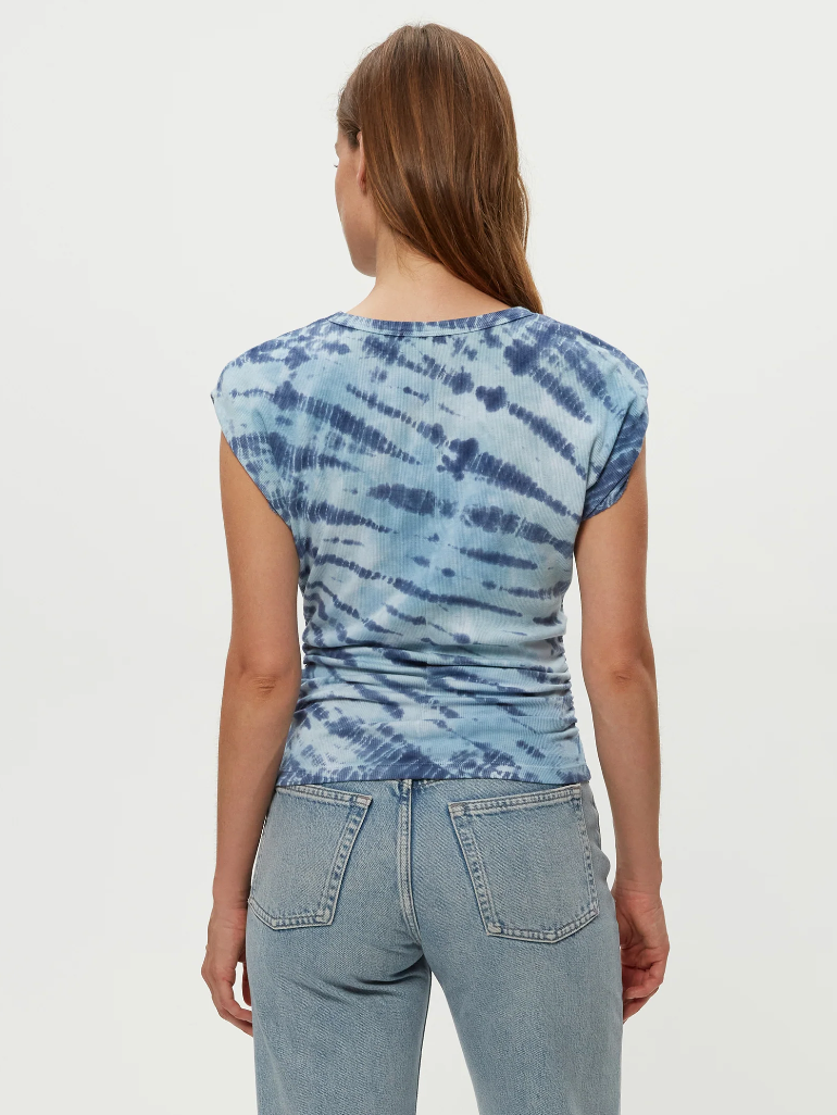 Joni power shoulder top - teal combo