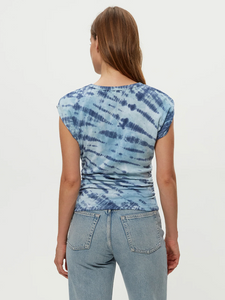 Joni power shoulder top - teal combo