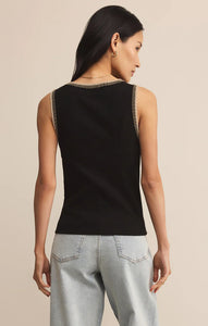Social whipstitch tank - black