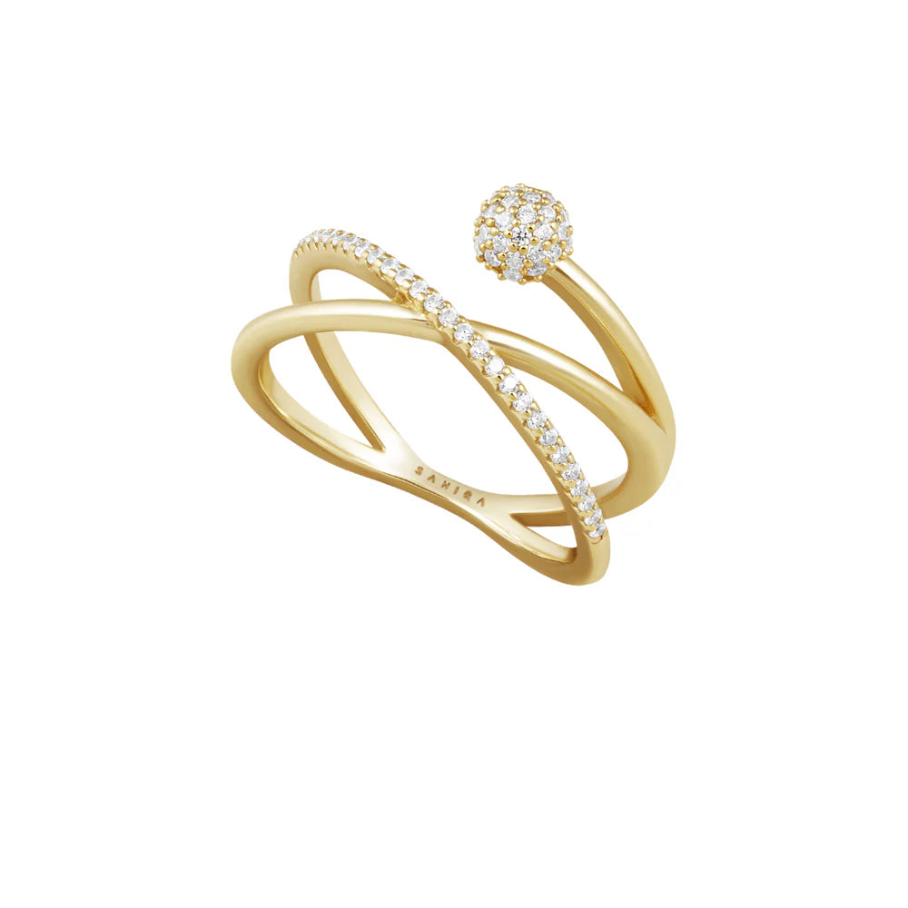 Harley pave twist ring - gold