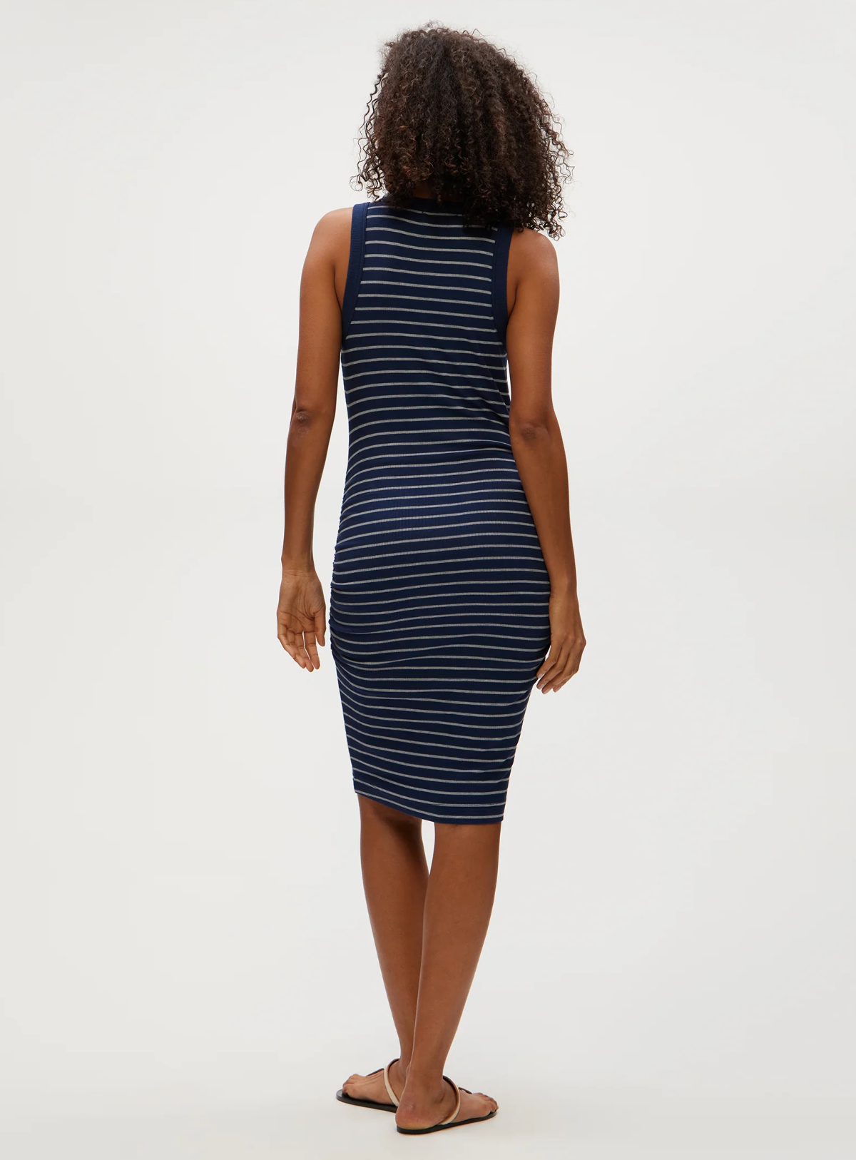 Demi striped ribbed dress - nocturnal stripe