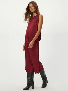 Leila bias midi skirt - garnet