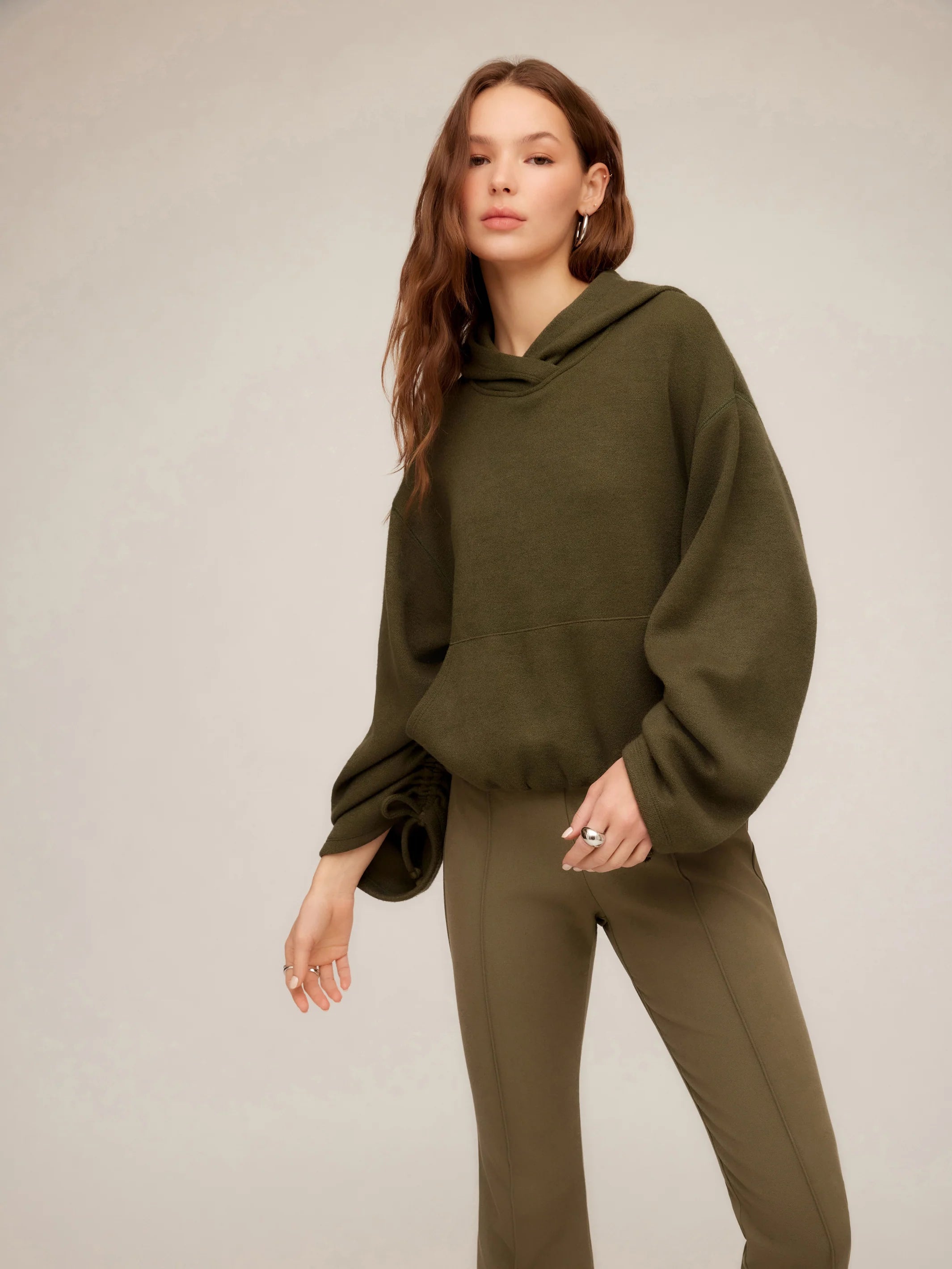 Makenna bubble sweatshirt - olive