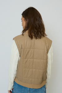 Brady Quilted Mixed Media Jacket - oat