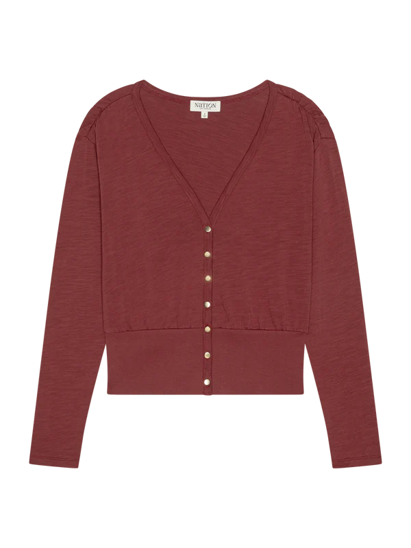 Colette cardigan top - russet