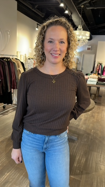 Emery crew neck top - java