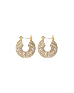 Pave mini donut hoops - gold
