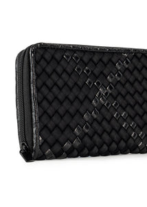 Cash woven wallet - noir