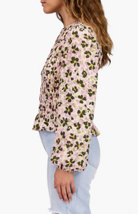 Get together floral smocked top - foliage