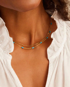 Tatum bead necklace - turquoise