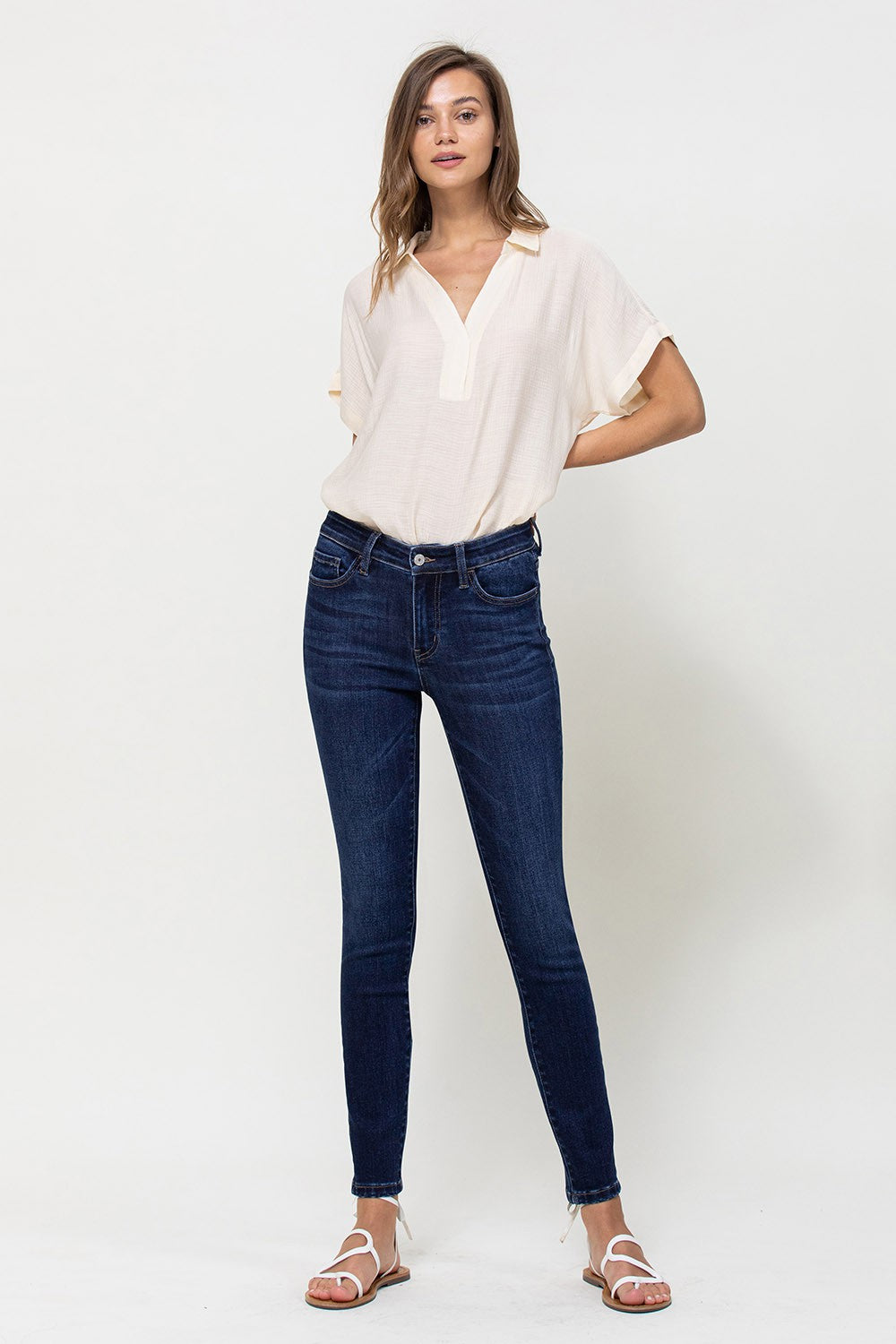 V2423D - high rise skinny - dark wash