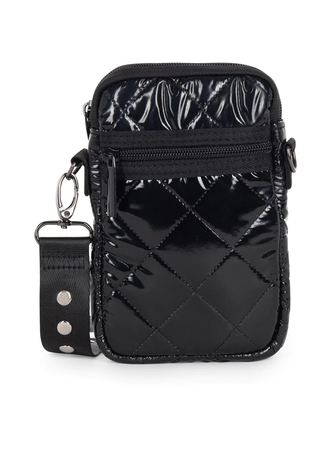 Casey puffer cell phone bag - noir quilt