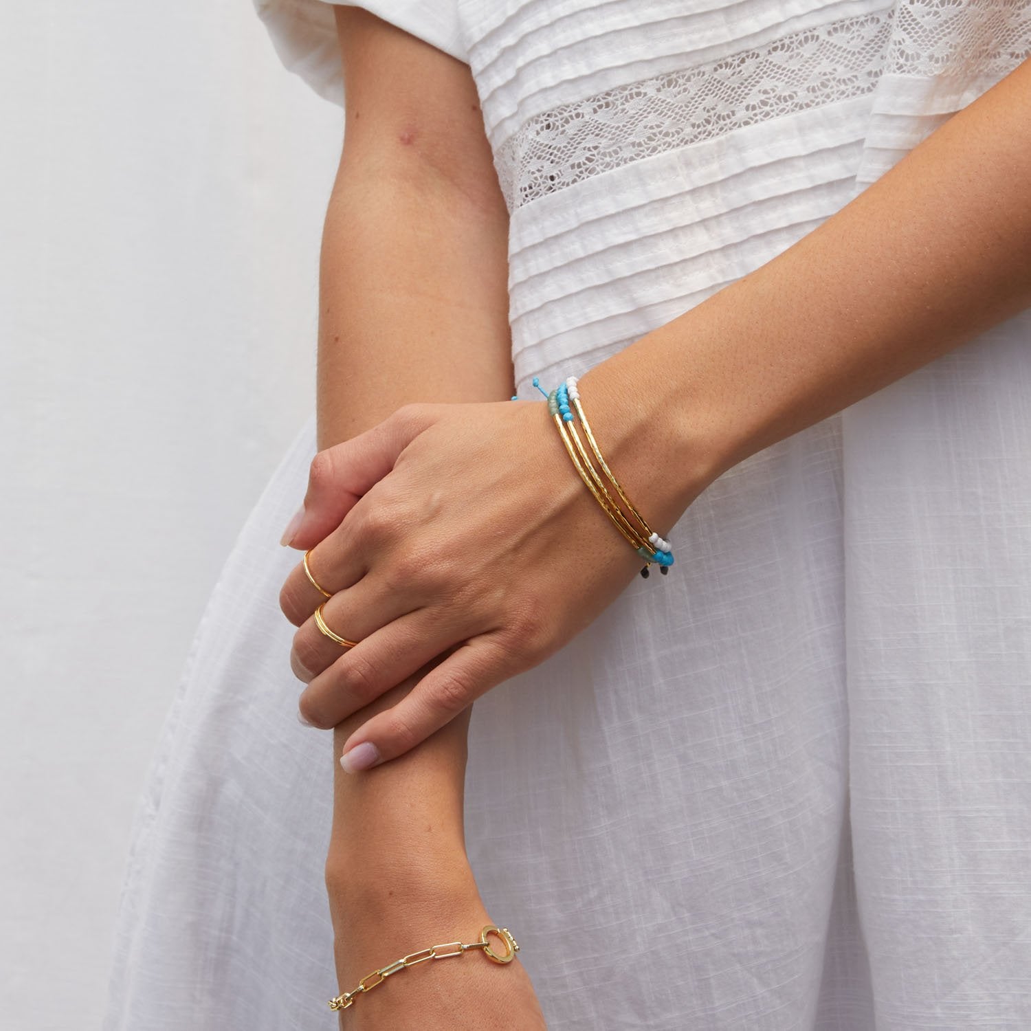 Power gemstone bracelet - Turquoise / gold