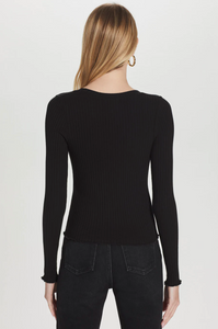 Icon scoop scoop neck top - black