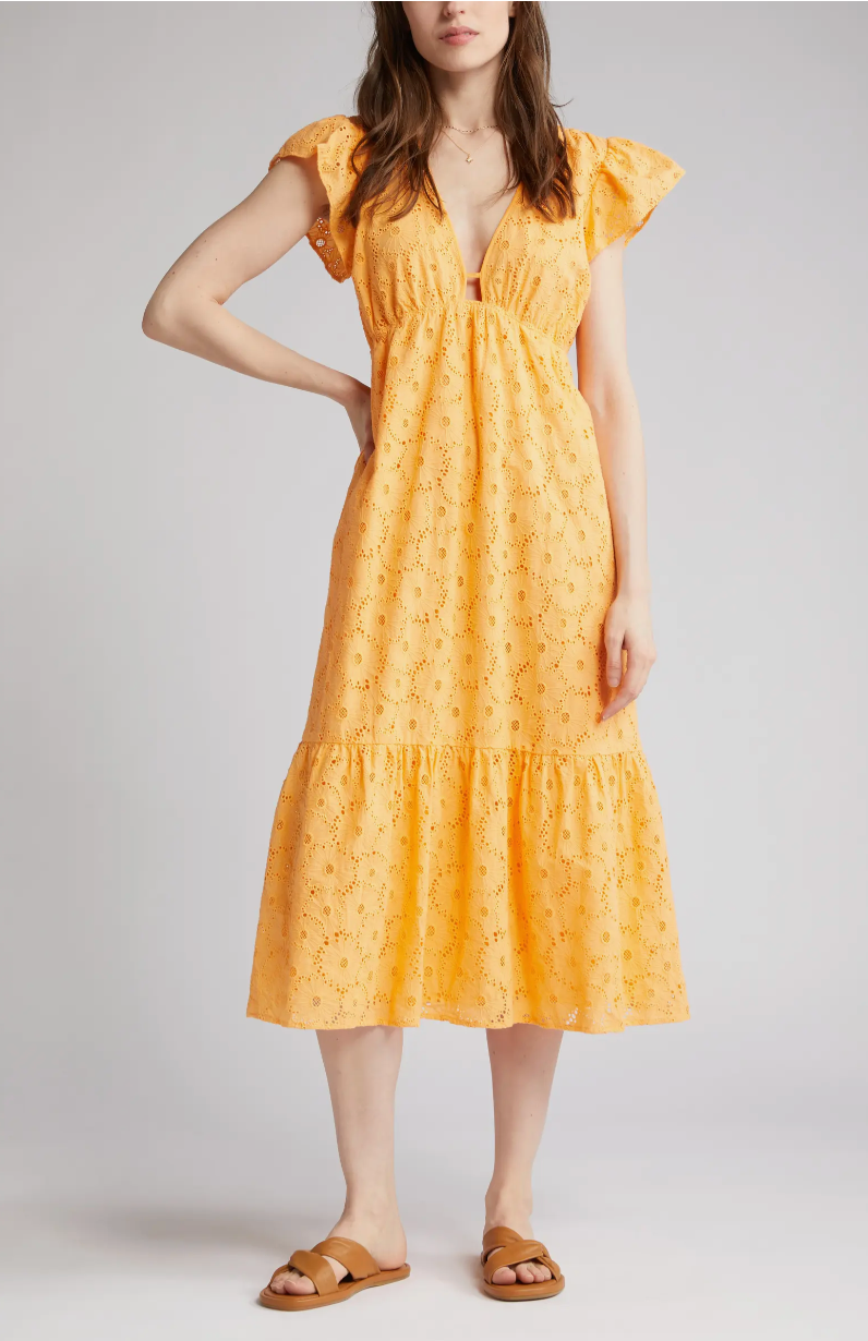 Tina dress - marigold eyelet