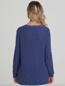 Emma shaker sweater - gray blue