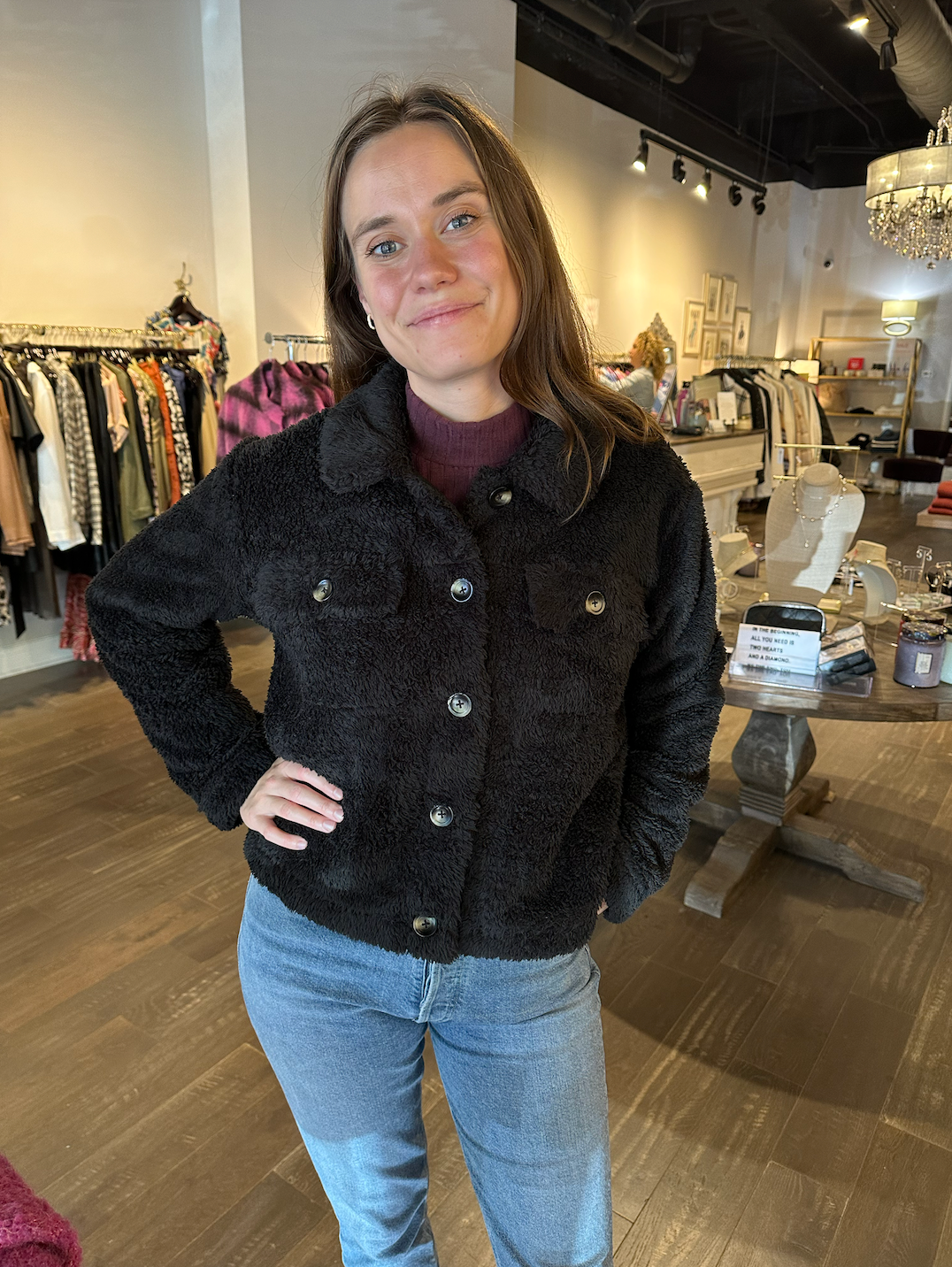 Arizona button front jacket - black