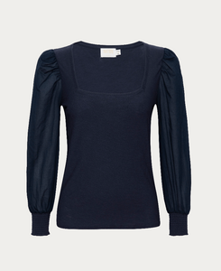 Laura square neck top - it's navy