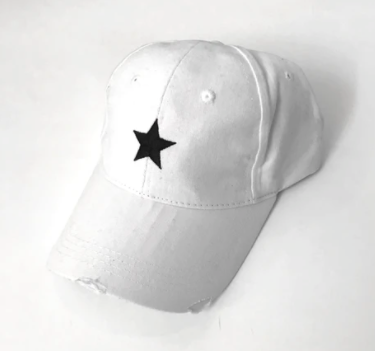 Baseball cap - white / black star