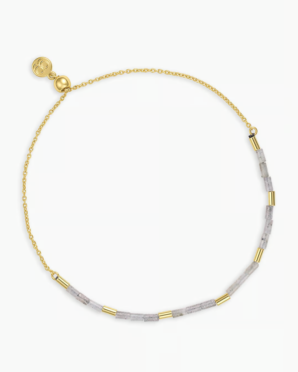 Power gemstone tatum bracelet for balance - gold / labradorite