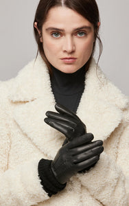Carmel leather gloves - black